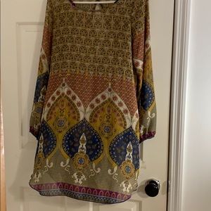 Sheer pink owl tunic dress